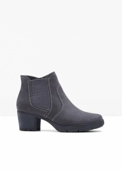 Jana High Heels|Komfortschuhe^Stiefelette in bequemer Weite dunkelgrau