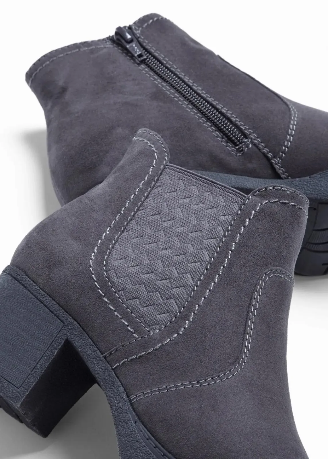 Jana High Heels|Komfortschuhe^Stiefelette in bequemer Weite dunkelgrau