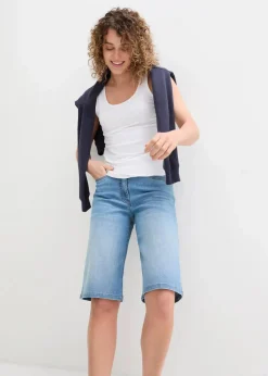 bonprix Jeans|Shorts^Jeans Bermuda High Waist, Bequembund mittelblau denim