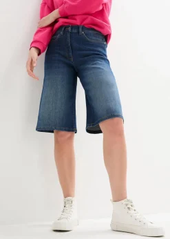 bonprix Bekleidung·Outdoorbekleidung|Bekleidung·Shirts & Tops^Jeans Bermuda High Waist, Bequembund nachtblau denim