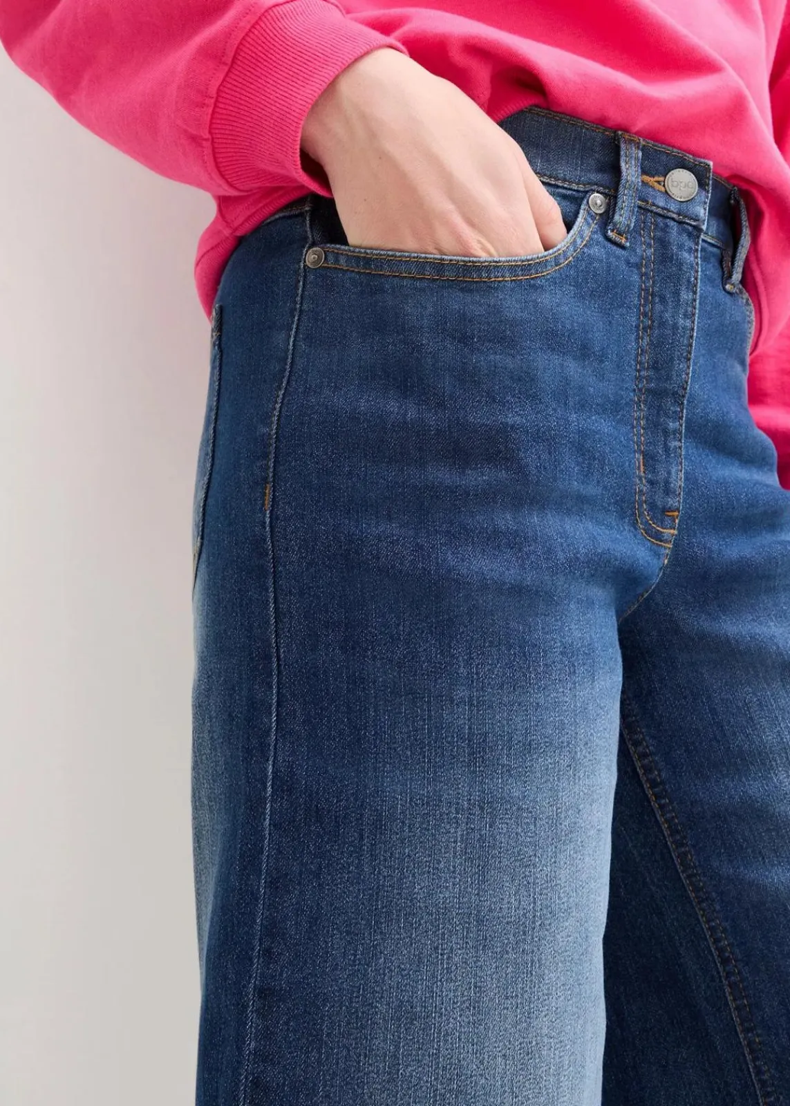 bonprix Bekleidung·Outdoorbekleidung|Bekleidung·Shirts & Tops^Jeans Bermuda High Waist, Bequembund nachtblau denim