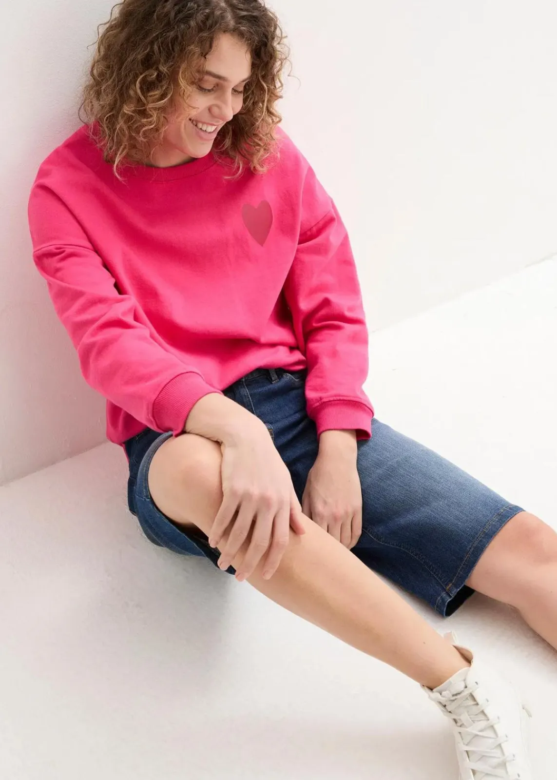 bonprix Bekleidung·Outdoorbekleidung|Bekleidung·Shirts & Tops^Jeans Bermuda High Waist, Bequembund nachtblau denim