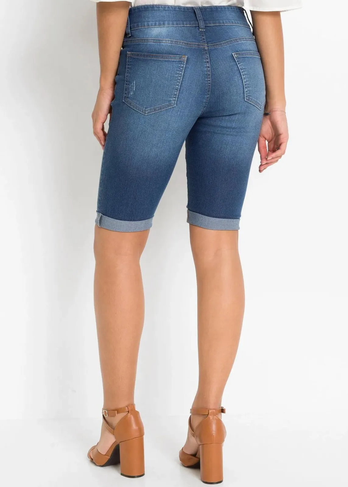bonprix Bekleidung·Outdoorbekleidung|Bekleidung·Shirts & Tops^Jeans Bermuda Mid Waist blue stone