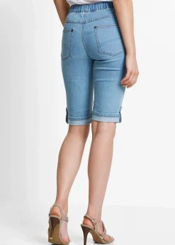 bonprix Bekleidung·Outdoorbekleidung|Bekleidung·Shirts & Tops^Jeans Bermuda Mid Waist, Bequembund blue bleached