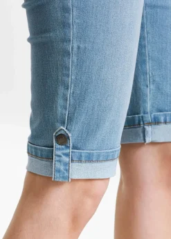 bonprix Bekleidung·Outdoorbekleidung|Bekleidung·Shirts & Tops^Jeans Bermuda Mid Waist, Bequembund blue bleached