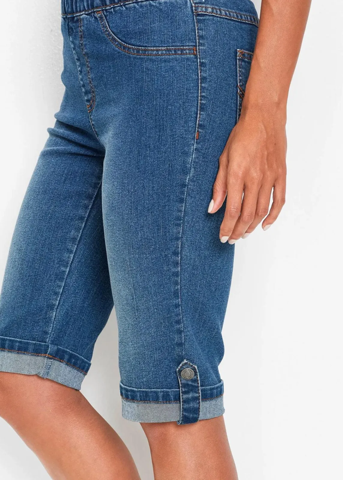 bonprix Jeans|Shorts^Jeans Bermuda Mid Waist, Bequembund blue stone