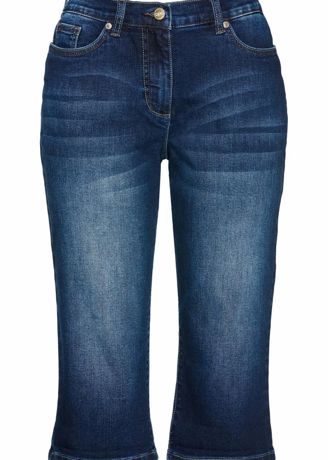 bonprix Bekleidung·Outdoorbekleidung|Bekleidung·Shirts & Tops^Jeans Bermuda Mid Waist, Bequembund nachtblau denim
