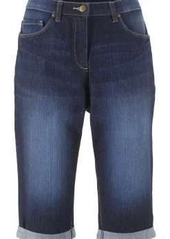 bonprix Jeans|Shorts^Jeans Bermuda Mid Waist mit gekrempeltem Saum nachtblau denim