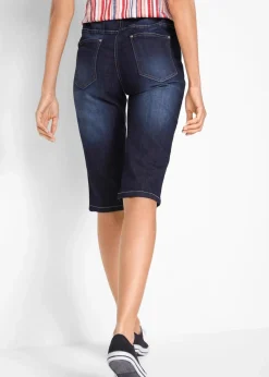 bonprix Jeans|Shorts^Jeans Bermuda Mid Waist mit gekrempeltem Saum nachtblau denim