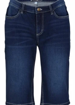 bonprix Jeans|Bekleidung·Shirts & Tops^Jeans Bermuda Mid Waist, Stretch blau denim used