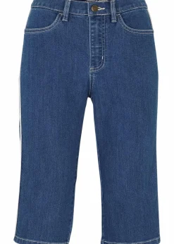 bonprix Jeans|Shorts^Jeans Bermuda Slim Fit High Waist blau denim used