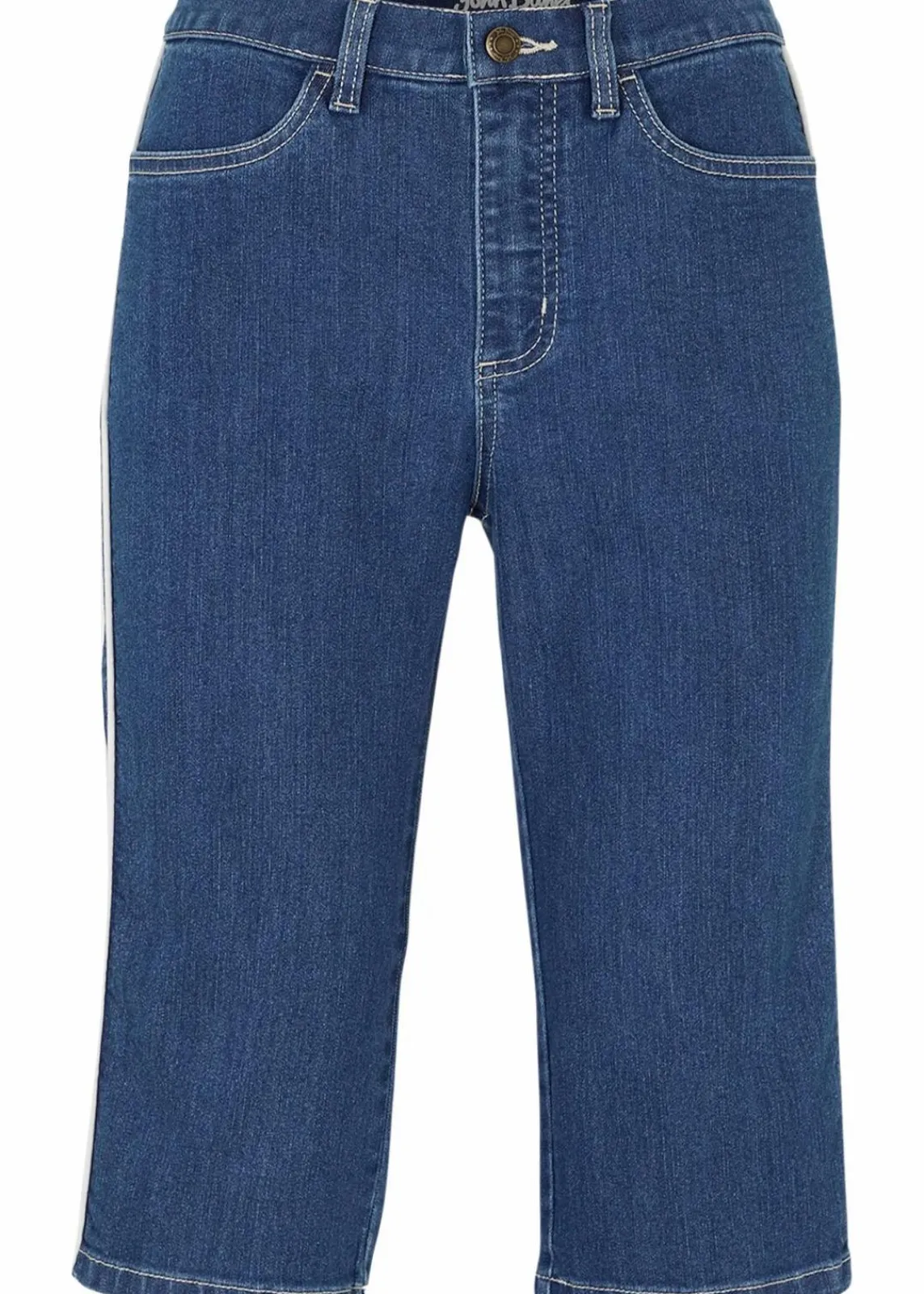 bonprix Jeans|Shorts^Jeans Bermuda Slim Fit High Waist blau denim used