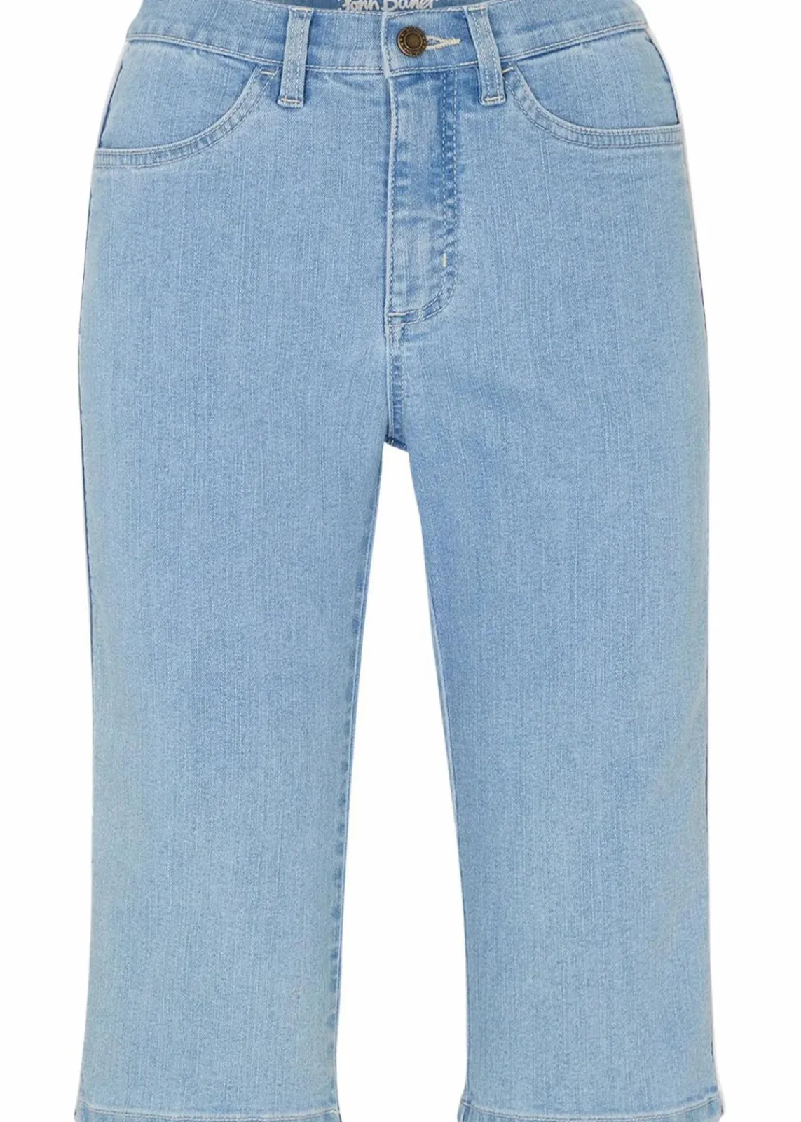bonprix Jeans|Shorts^Jeans Bermuda Slim Fit High Waist eisblau denim used