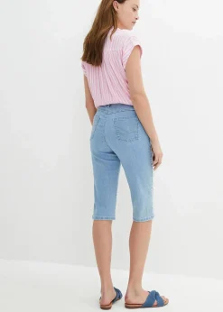 bonprix Jeans|Shorts^Jeans Bermuda Slim Fit High Waist eisblau denim used