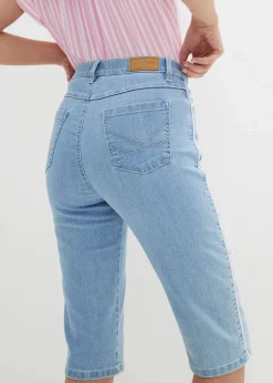 bonprix Jeans|Shorts^Jeans Bermuda Slim Fit High Waist eisblau denim used