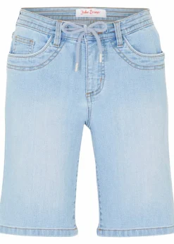 bonprix Jeans|Shorts^Jeans Bermuda Slim Fit Mid Waist eisblau denim used