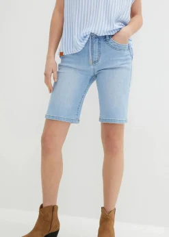 bonprix Jeans|Shorts^Jeans Bermuda Slim Fit Mid Waist eisblau denim used