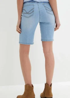 bonprix Jeans|Shorts^Jeans Bermuda Slim Fit Mid Waist eisblau denim used