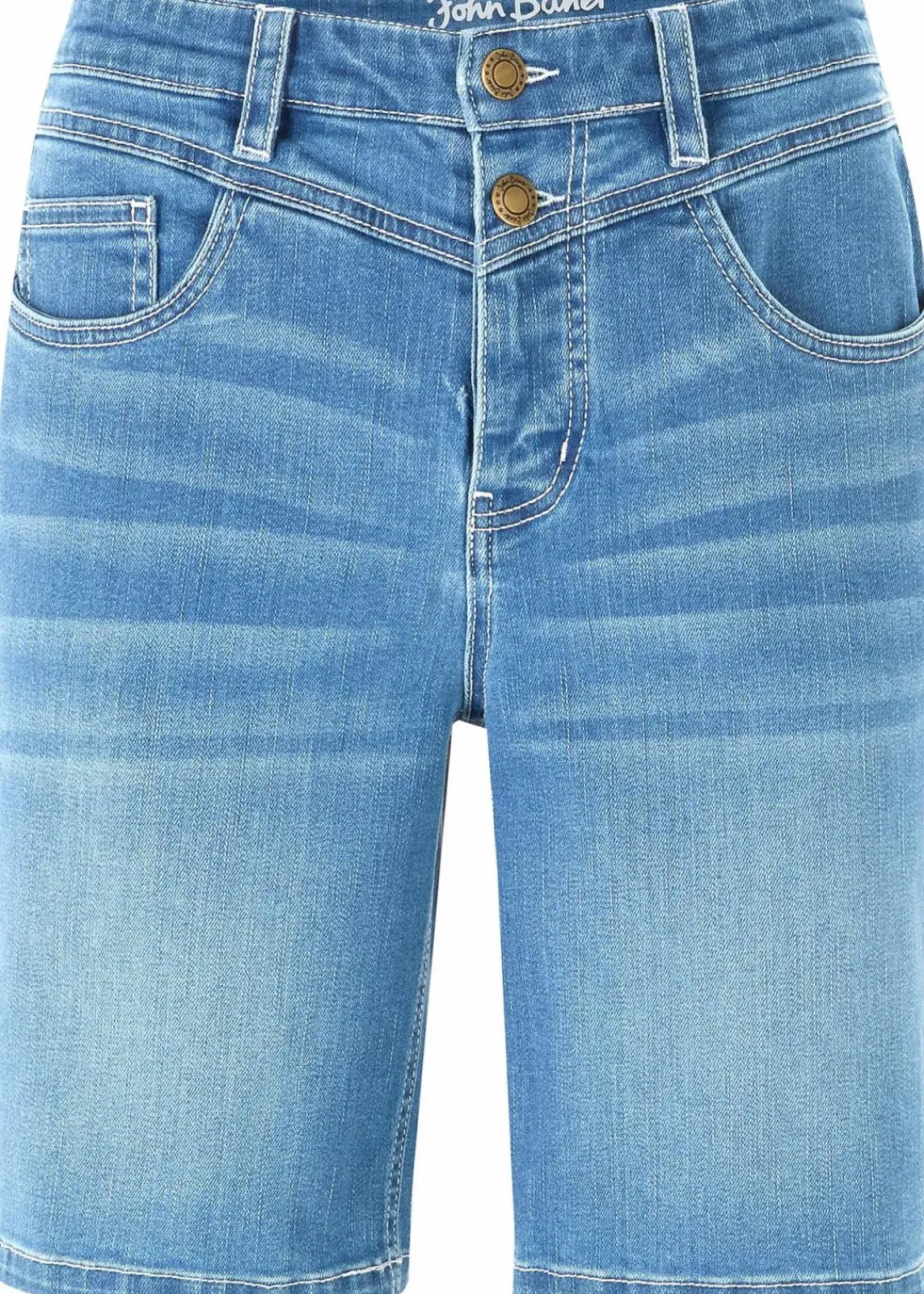 bonprix Bekleidung·Outdoorbekleidung|Bekleidung·Shirts & Tops^Jeans Bermuda Slim Fit Mid Waist hellblau used