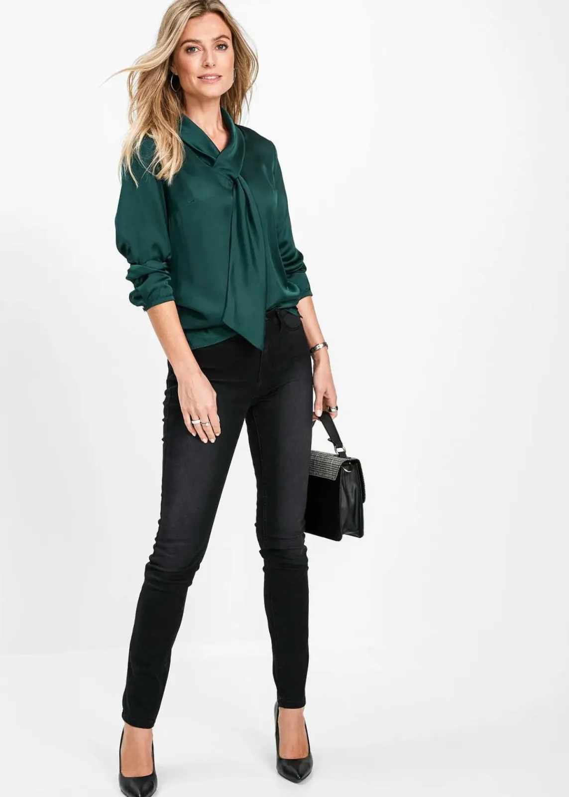 bonprix Jeans|Kurzgrößen^Jeans mit Bequembund black stone