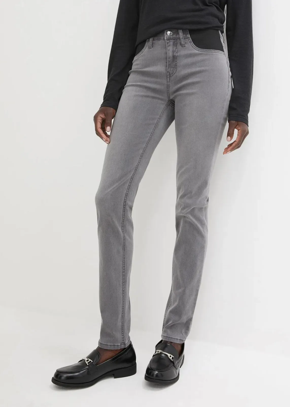 bonprix Jeans|Kurzgrößen^Jeans mit Bequembund grey denim