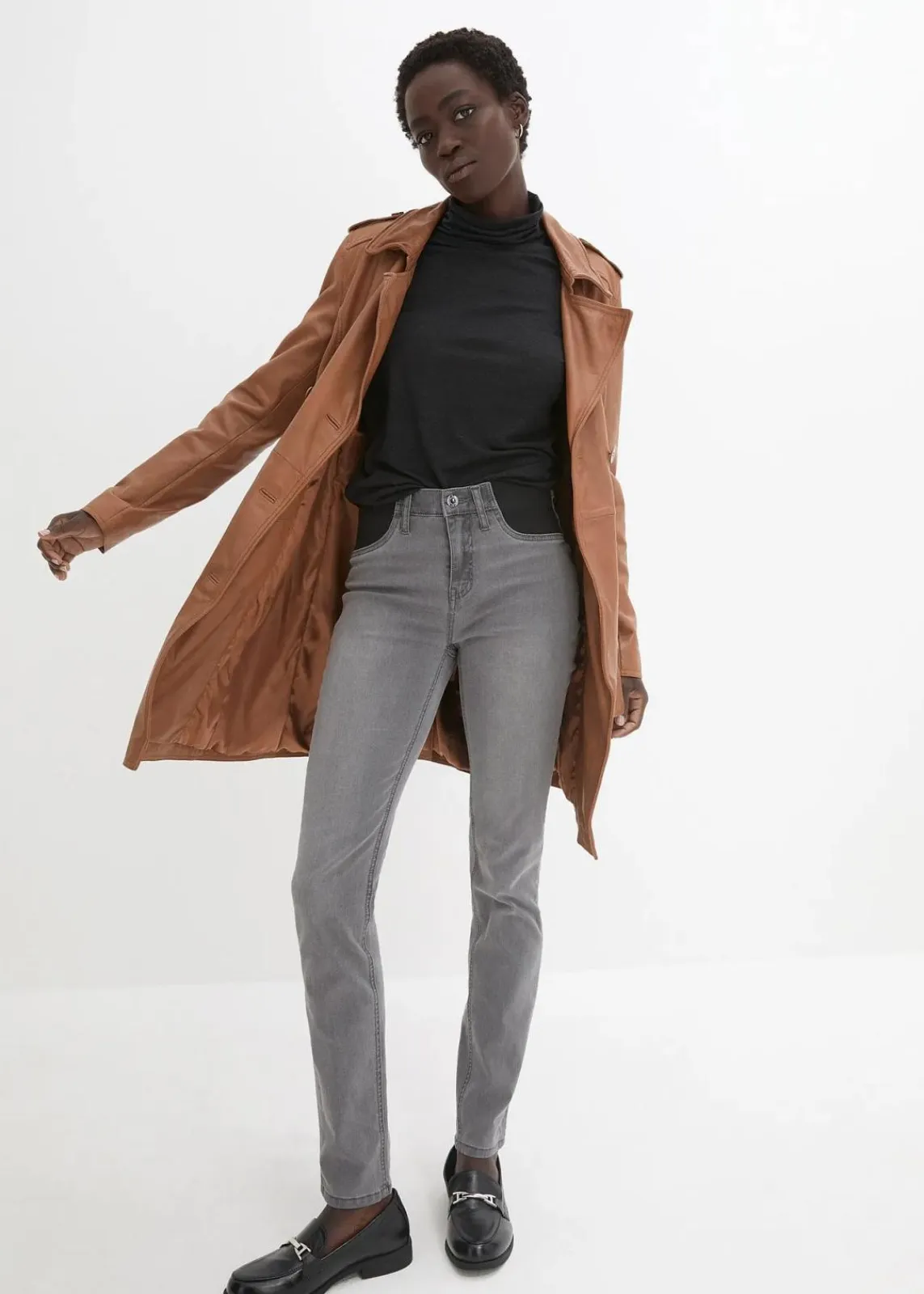 bonprix Jeans|Kurzgrößen^Jeans mit Bequembund grey denim