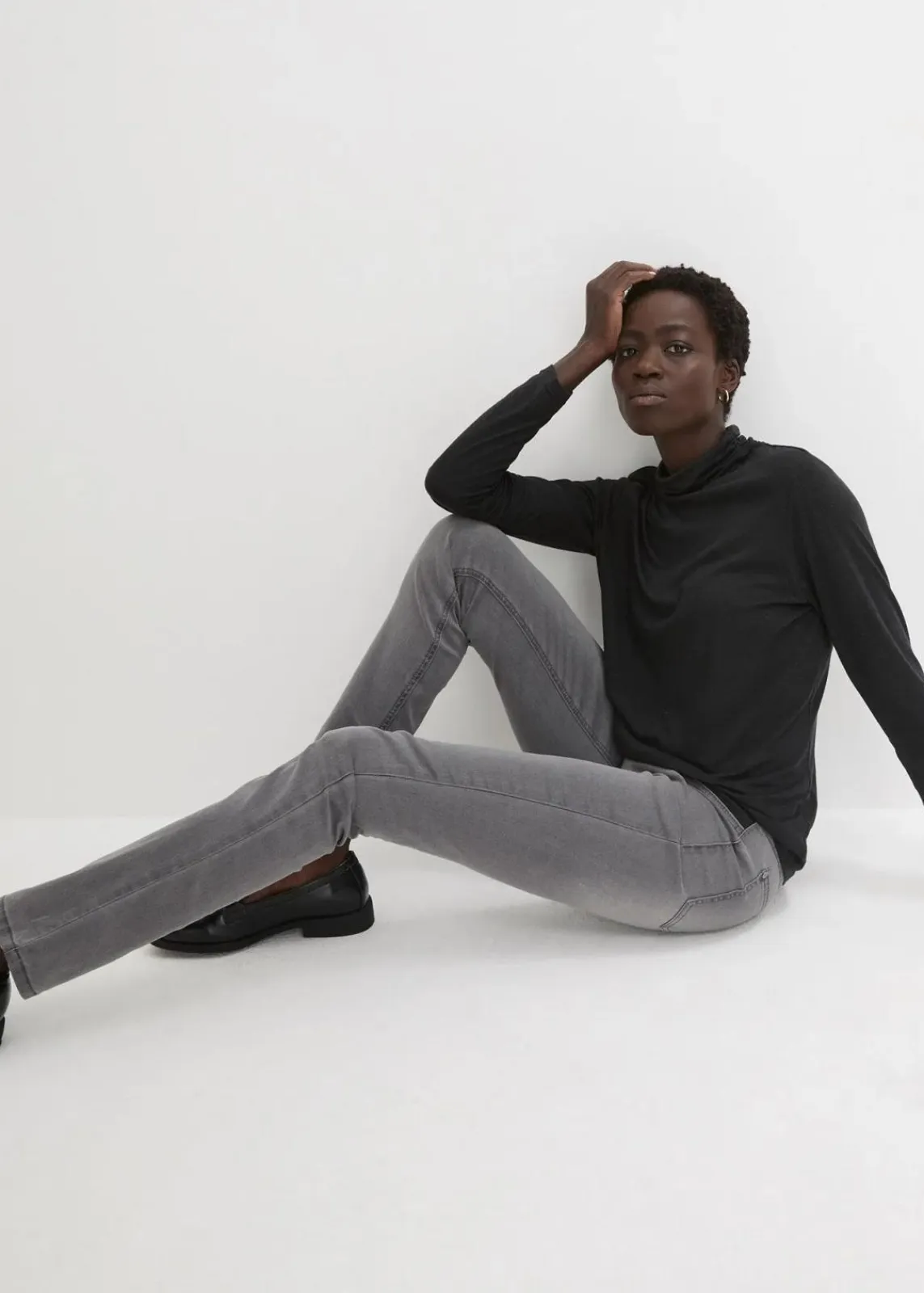 bonprix Jeans|Kurzgrößen^Jeans mit Bequembund grey denim
