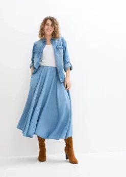 bonprix Röcke^Jeans Rock, High Waist, Bequembund hellblau denim