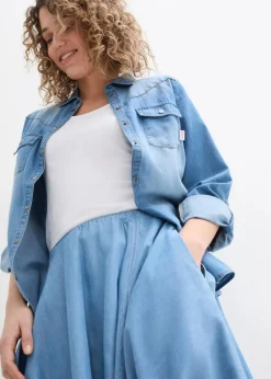 bonprix Röcke^Jeans Rock, High Waist, Bequembund hellblau denim