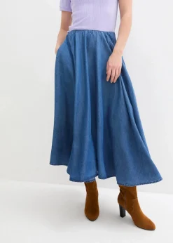 bonprix Röcke^Jeans Rock, High Waist, Bequembund blau denim