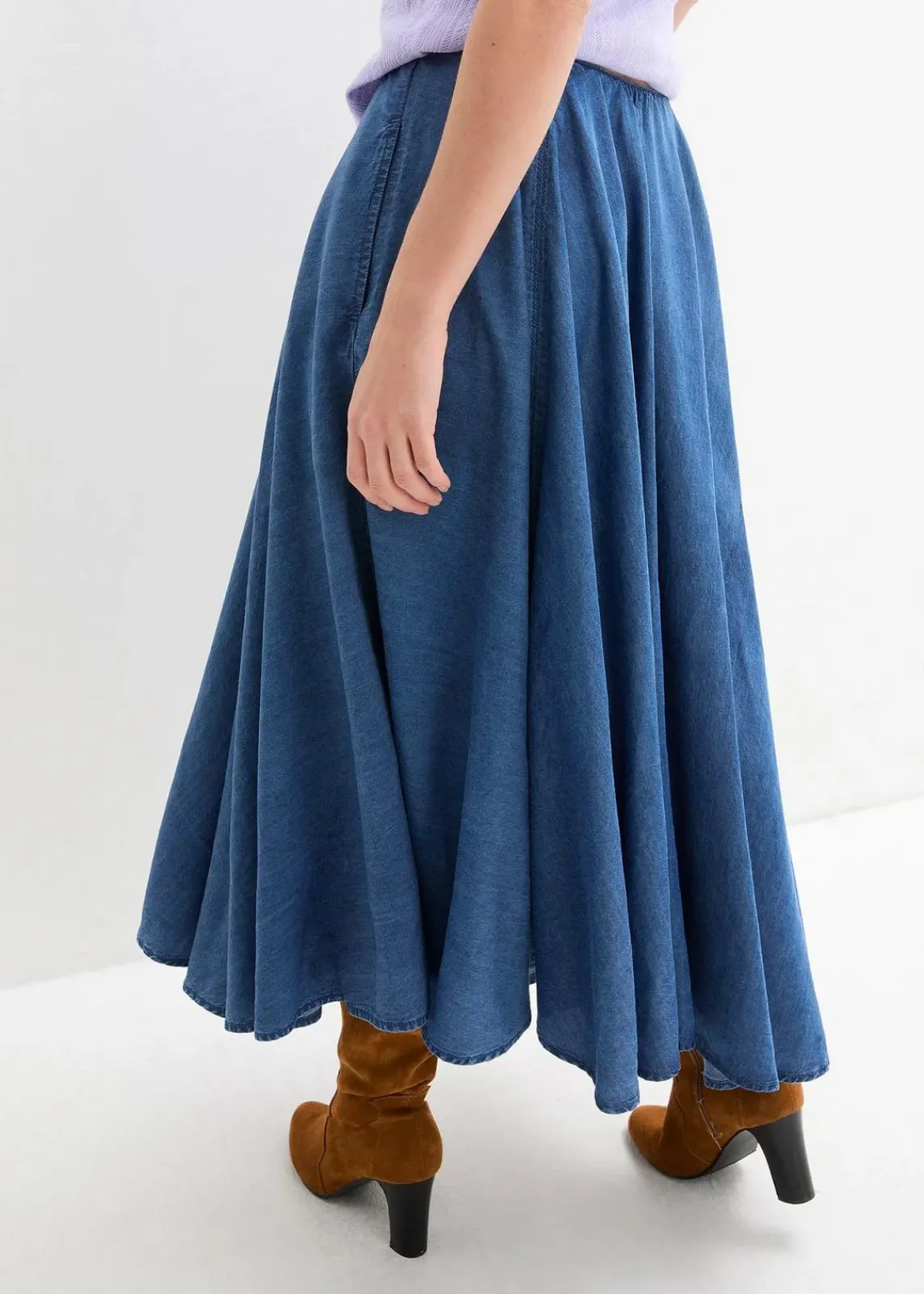 bonprix Röcke^Jeans Rock, High Waist, Bequembund blau denim