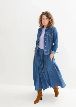 bonprix Röcke^Jeans Rock, High Waist, Bequembund blau denim