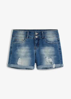 bonprix Bekleidung·Outdoorbekleidung|Bekleidung·Shirts & Tops^Jeans Shorts Mid Waist blau denim