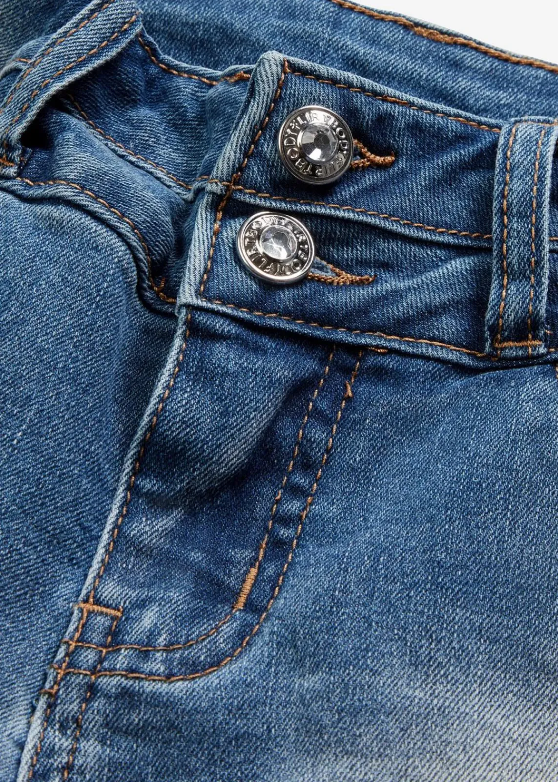 bonprix Bekleidung·Outdoorbekleidung|Bekleidung·Shirts & Tops^Jeans Shorts Mid Waist blau denim