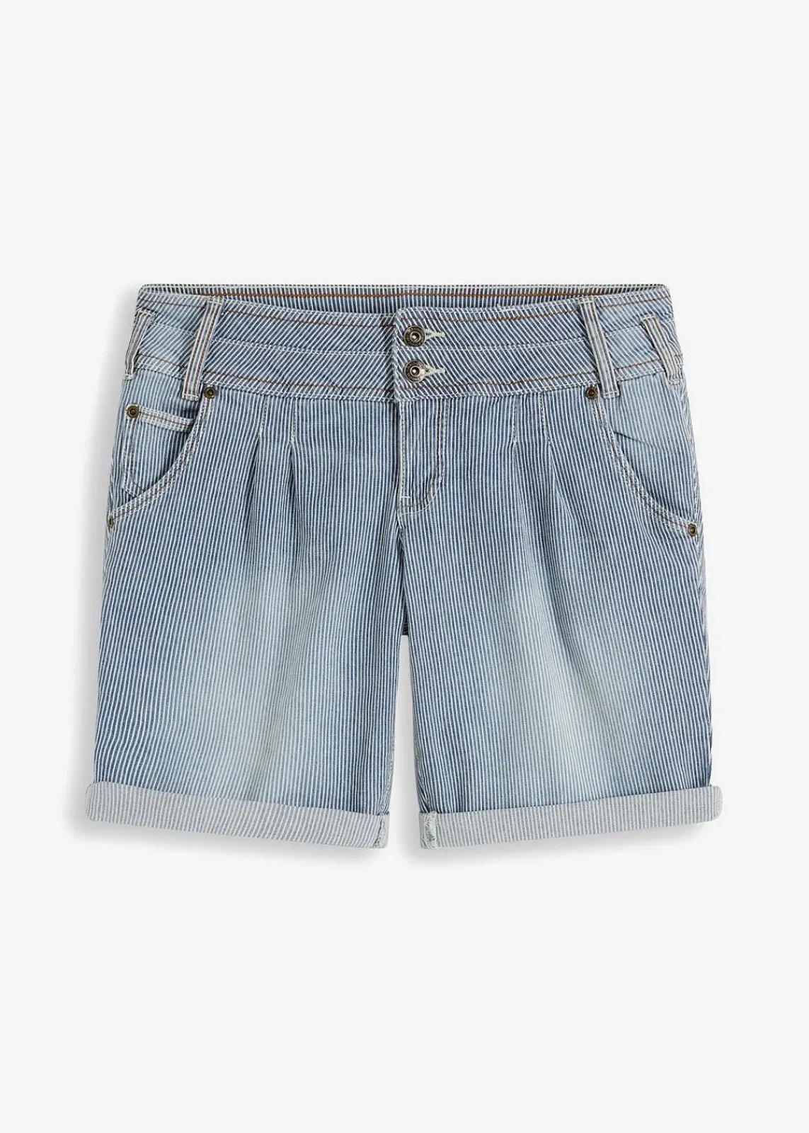 bonprix Shorts|Jeans^Jeans-Bermuda Low Waist blau gestreift