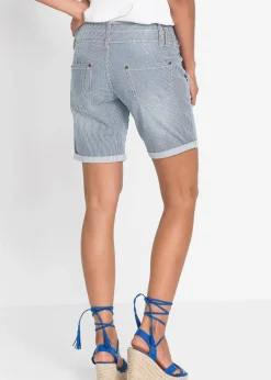 bonprix Shorts|Jeans^Jeans-Bermuda Low Waist blau gestreift