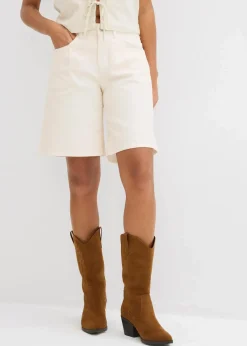 bonprix Jeans|Shorts^Jeans-Bermuda Mid Waist naturbeige