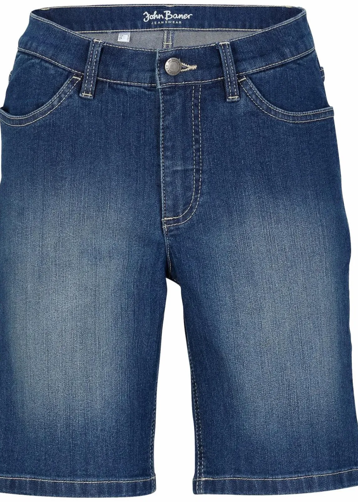 bonprix Bekleidung·Outdoorbekleidung|Bekleidung·Shirts & Tops^Jeans-Bermuda Mid Waist blau denim used