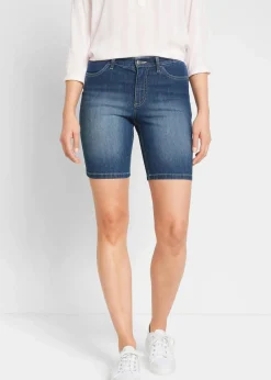 bonprix Bekleidung·Outdoorbekleidung|Bekleidung·Shirts & Tops^Jeans-Bermuda Mid Waist blau denim used