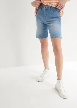 bonprix Jeans|Shorts^Jeans-Bermuda Mid Waist hellblau denim used