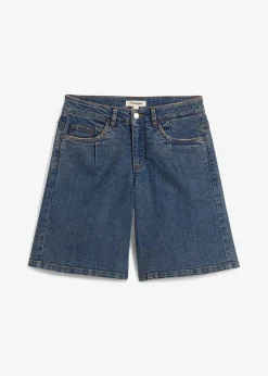 bonprix Bekleidung·Outdoorbekleidung|Bekleidung·Shirts & Tops^Jeans-Bermuda Mid Waist blau denim used