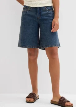 bonprix Bekleidung·Outdoorbekleidung|Bekleidung·Shirts & Tops^Jeans-Bermuda Mid Waist blau denim used