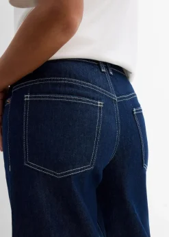 bonprix Jeans|Shorts^Jeans-Bermuda Mid Waist, Low Stretch tiefblau denim ungewaschen