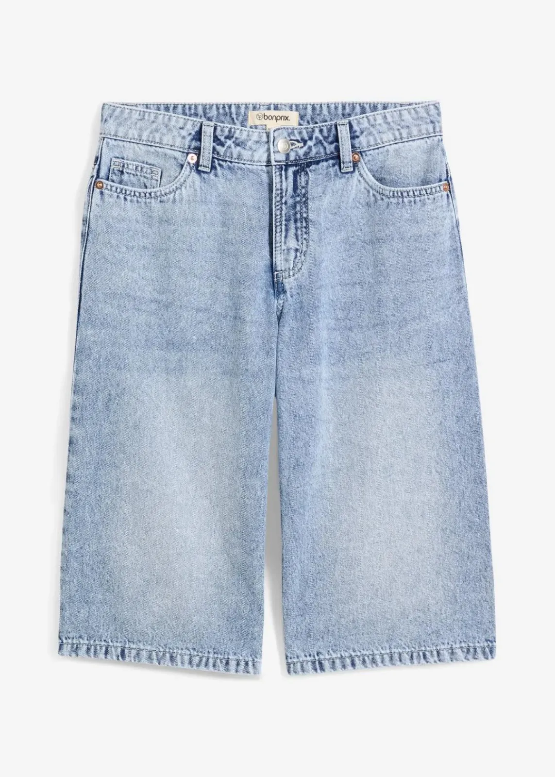bonprix Jeans|Shorts^Jeans-Bermuda Mid Waist, Low Stretch eisblau denim used