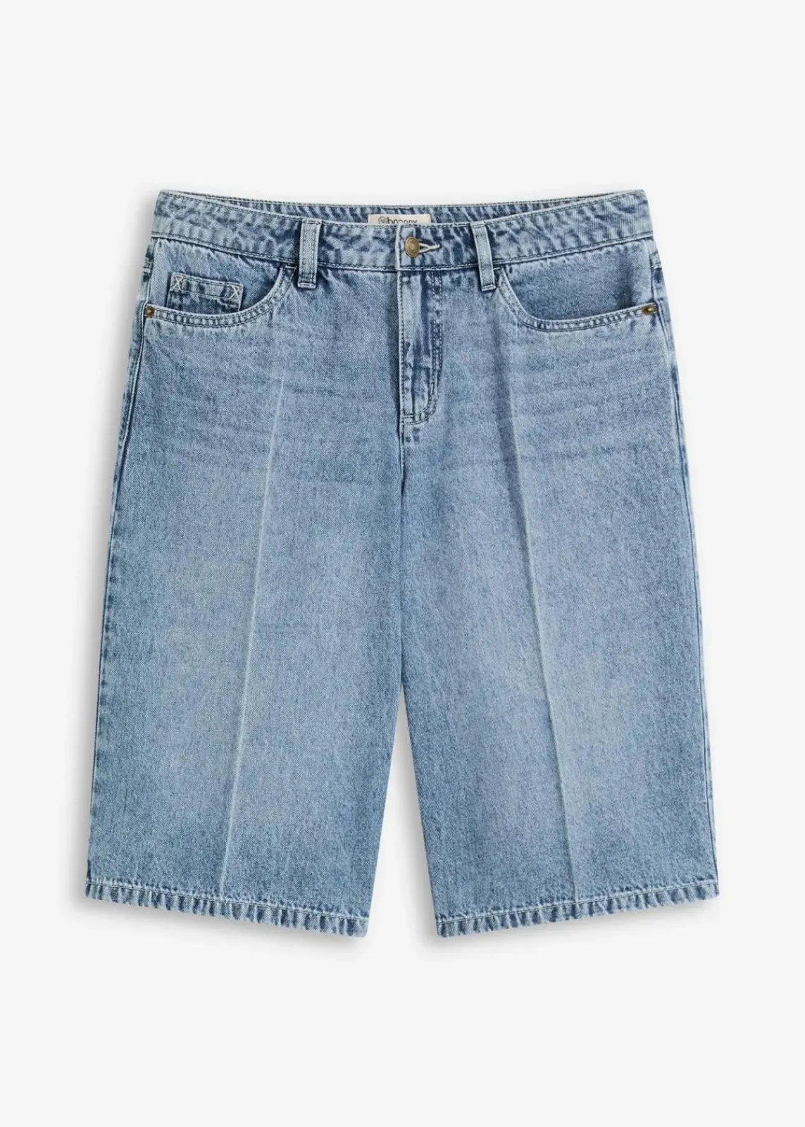 bonprix Bekleidung·Outdoorbekleidung|Bekleidung·Shirts & Tops^Jeans-Bermuda Mid Waist, Low Stretch blau denim used
