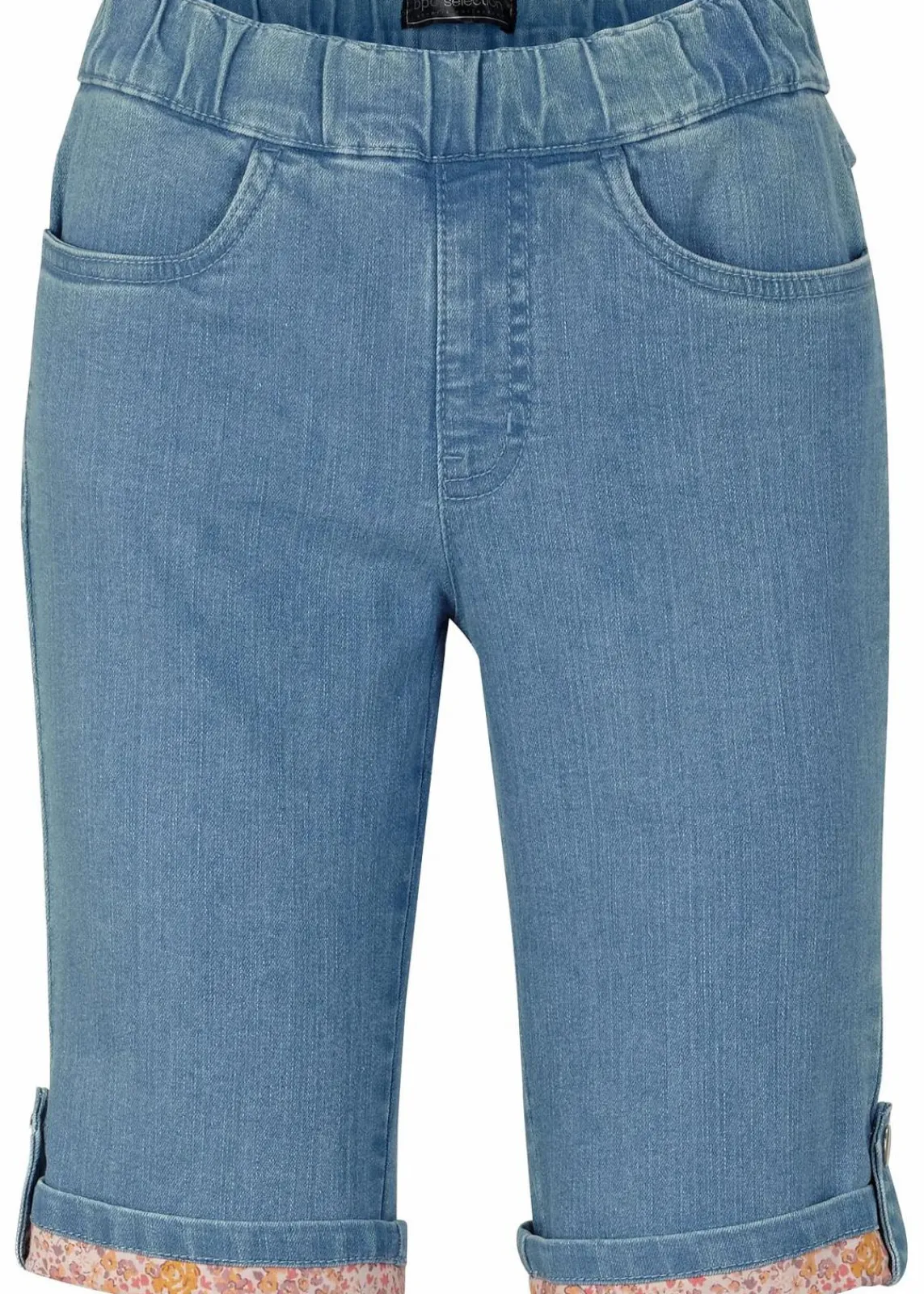 bonprix Bekleidung·Outdoorbekleidung|Shorts^Jeans-Bermuda mit farbigem Aufschlag hellblau denim