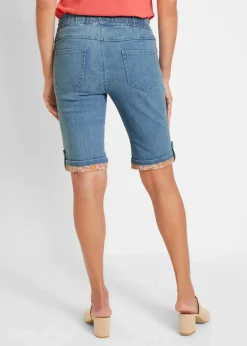 bonprix Bekleidung·Outdoorbekleidung|Shorts^Jeans-Bermuda mit farbigem Aufschlag hellblau denim