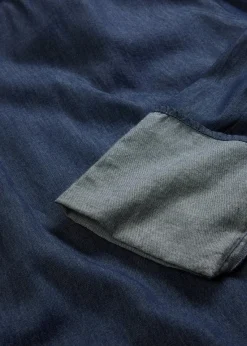 bonprix Bekleidung·Jacken & Mäntel|Blusen & Tuniken^Jeansbluse mit weitem Arm tiefblau denim ungewaschen