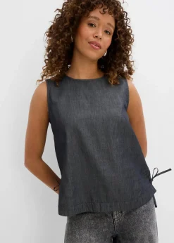 bonprix Blusen & Tuniken|Shirts & Tops^Jeans-Blusentop aus Bio-Baumwolle schwarz denim