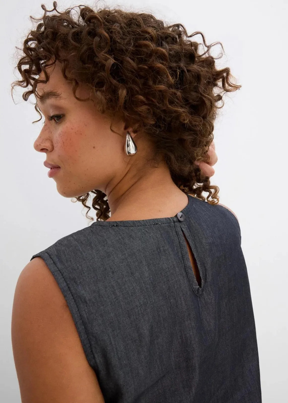 bonprix Blusen & Tuniken|Shirts & Tops^Jeans-Blusentop aus Bio-Baumwolle schwarz denim